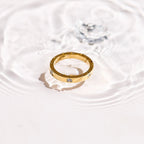 Square Crystal Flat Band Ring