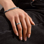 Square Crystal Flat Band Ring