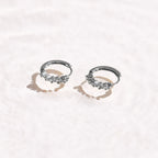 Crystal Row Huggie Hoop Earrings