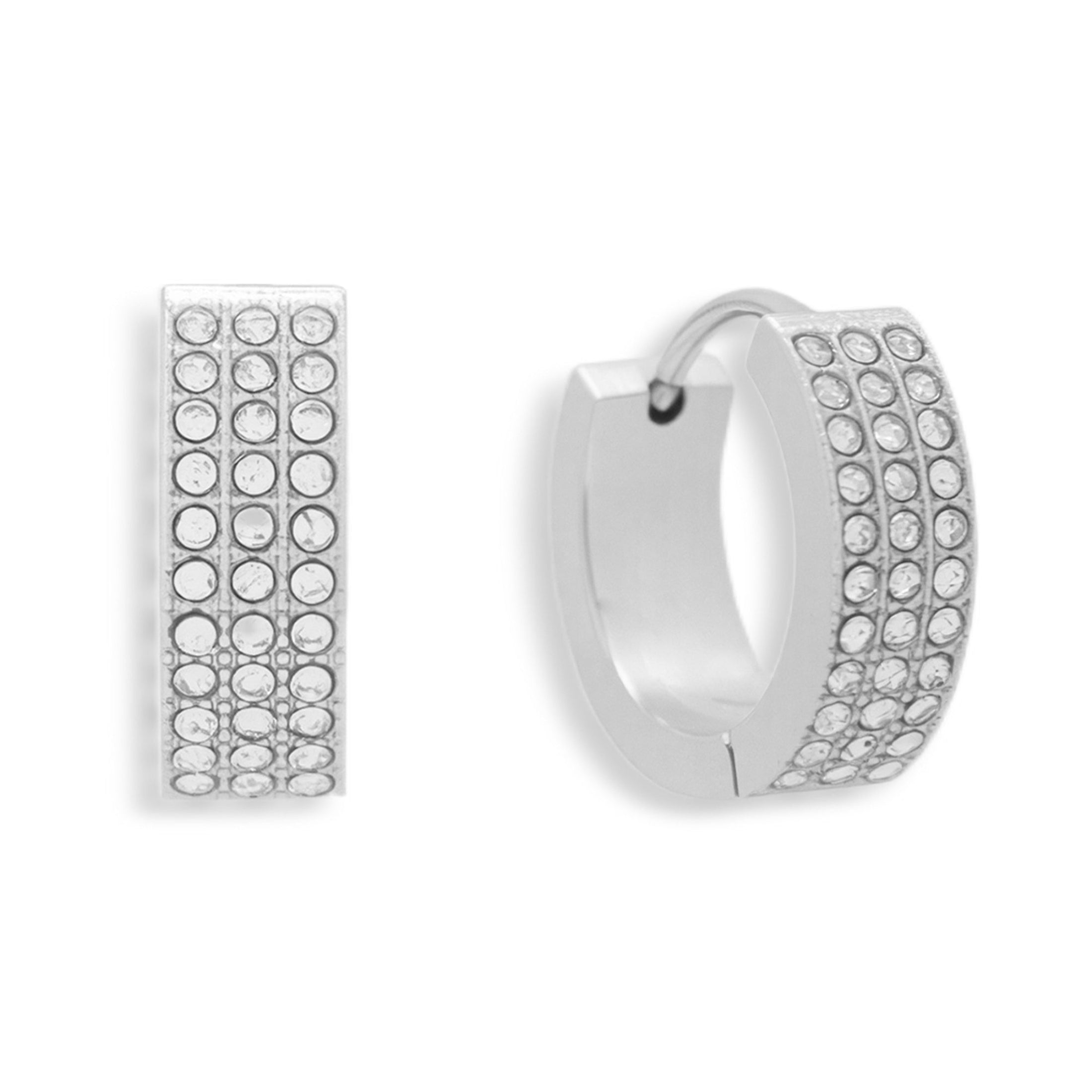 Pavé Crystal Huggie Hoop Earrings - EVRYJEWELS