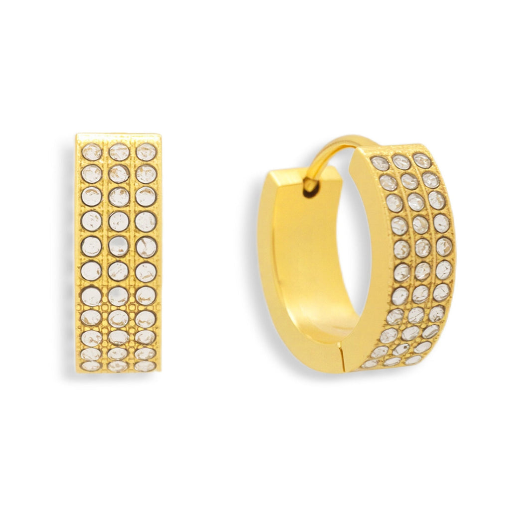 Pavé Crystal Huggie Hoop Earrings - EVRYJEWELS