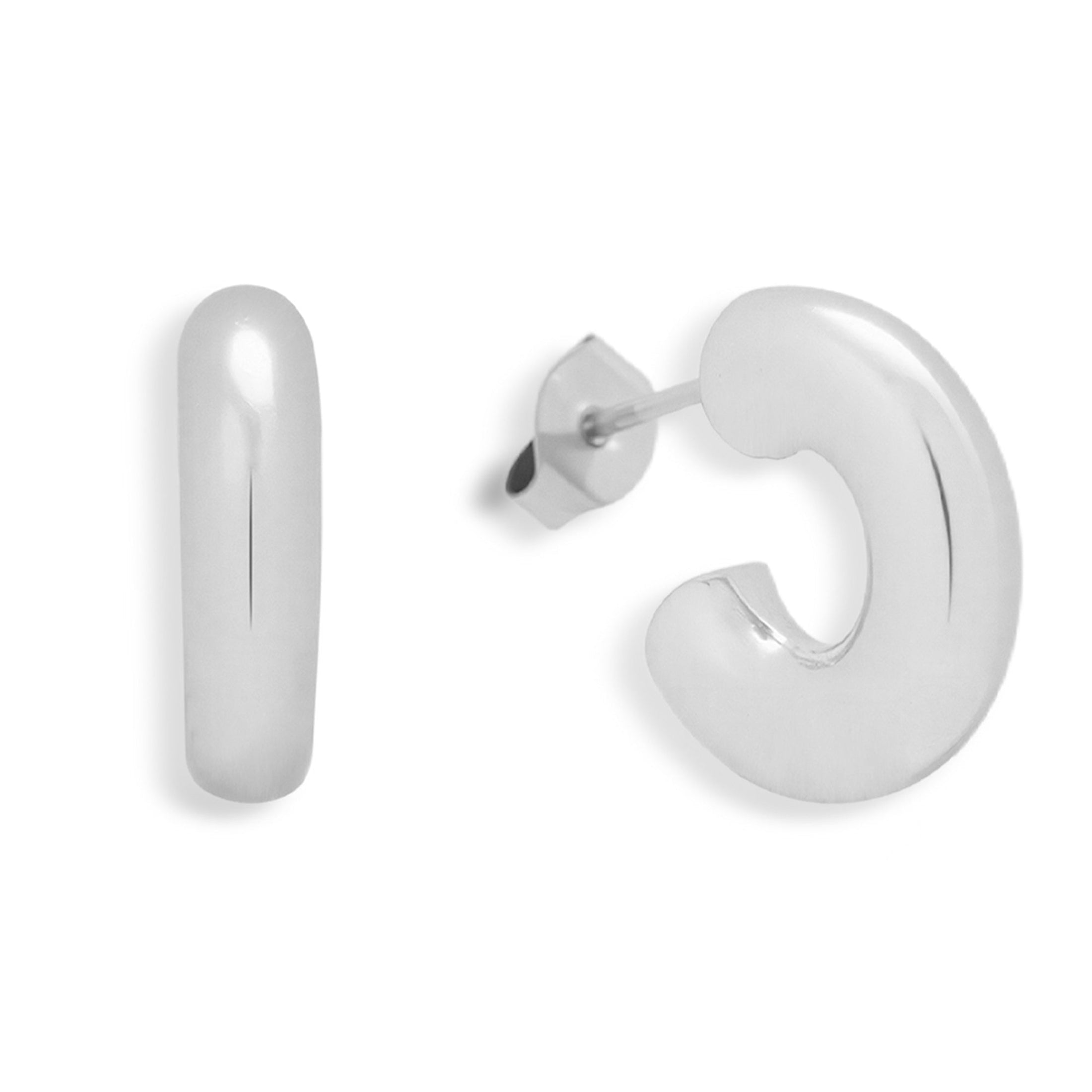 Chunky Curved Hoop Earrings - EVRYJEWELS