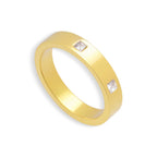 Square Crystal Flat Band Ring - EVRYJEWELS