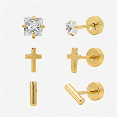 Simply Yours Flat Back 3 Piece Earring Set
