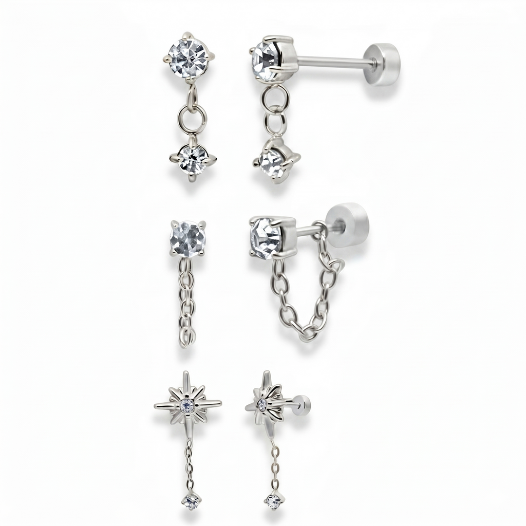 Flat Back Earrings Set Collection - EVRYJEWELS