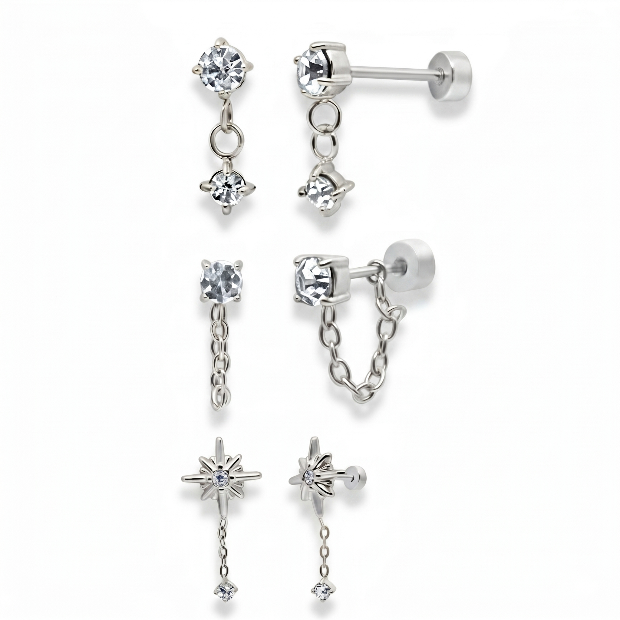 Flat Back Earrings Set Collection - EVRYJEWELS
