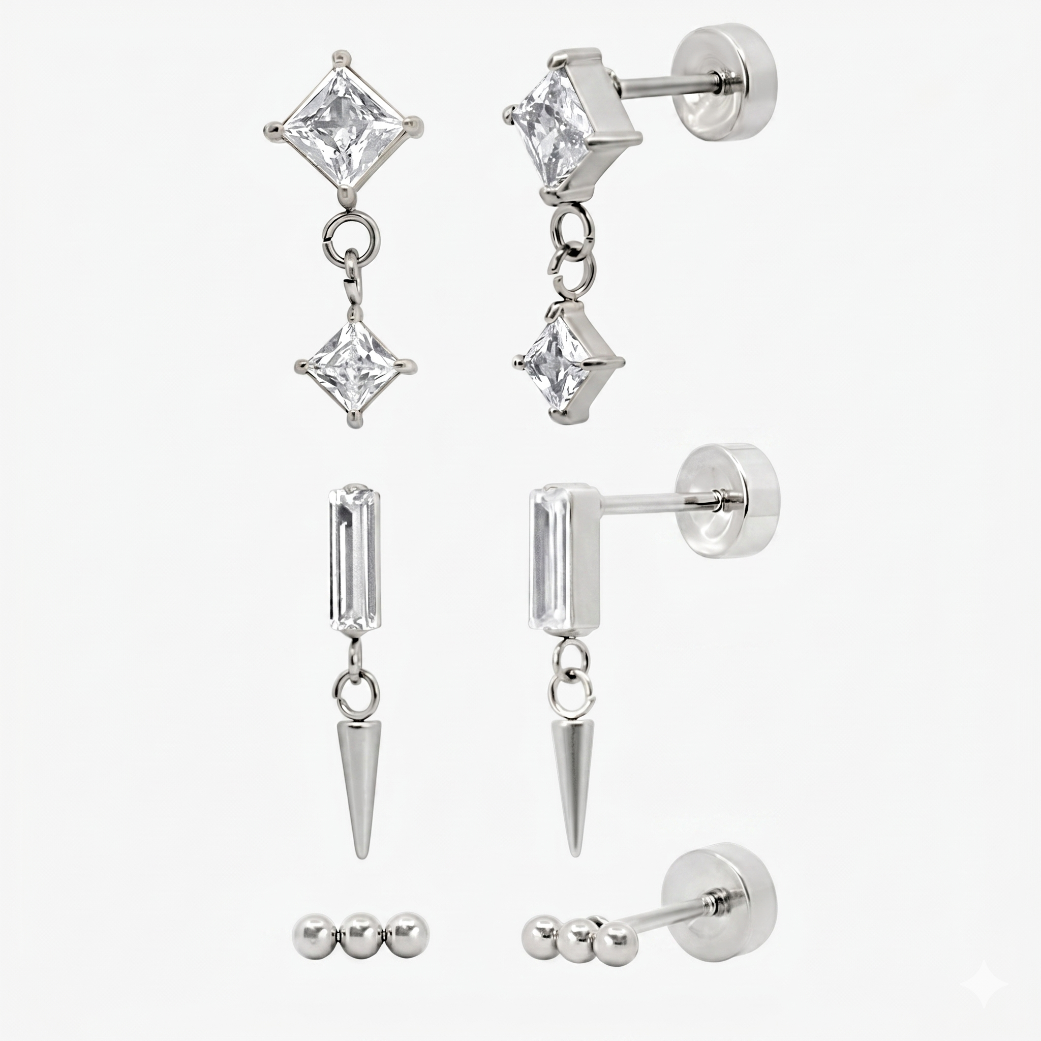 Flat Back Earrings Set Collection - EVRYJEWELS
