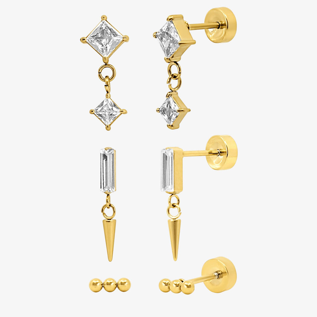 Flat Back Earrings Set Collection - EVRYJEWELS