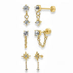 Meet Me At Midnight Flat Back 3-Piece Earring Set