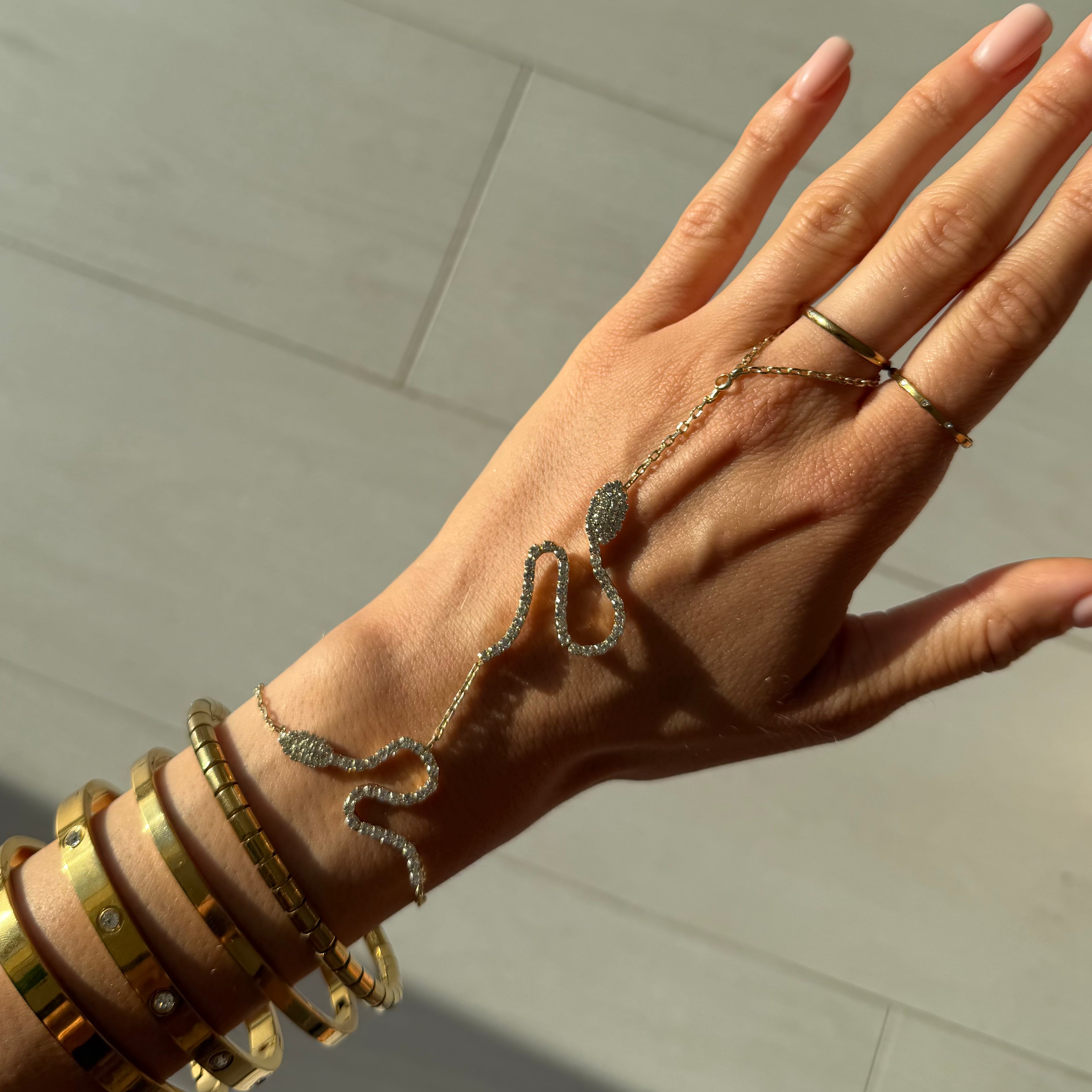 Moonlit Serpent Hand Chain - EVRYJEWELS